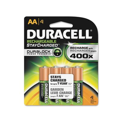 Duracell DX1500B4N Batteries Cell Aa 4PK Rechargable Nimh 2400MAH